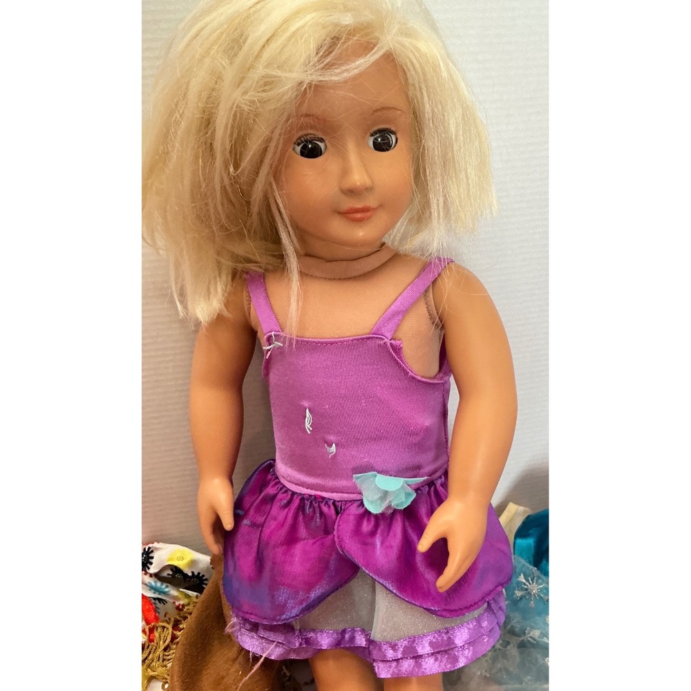 Our Generation 18" Doll Blonde Hair‎ Brown Eyes 40+ Pieces Clothing Accessories